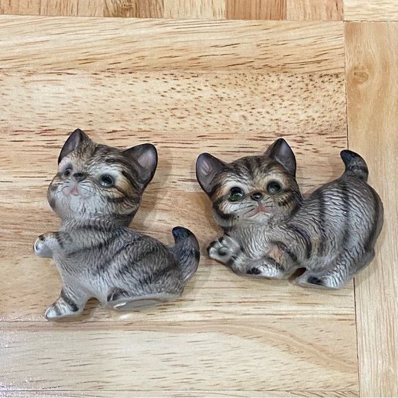 Vintage 1983 Global Art Harvey Knox Kingdom Japan Tabby Cat Kitten Figurine - Picture 8 of 10